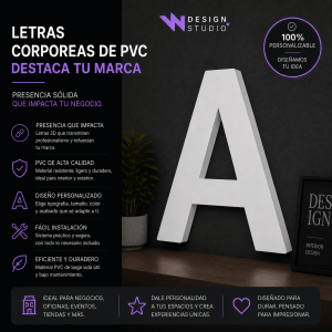 Letras corporeas de PVC