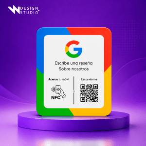 Placa de Reseñas Google en Metacrilato con QR y NFC