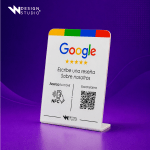 Expositor de Reseñas Google en Metacrilato con QR y NFC